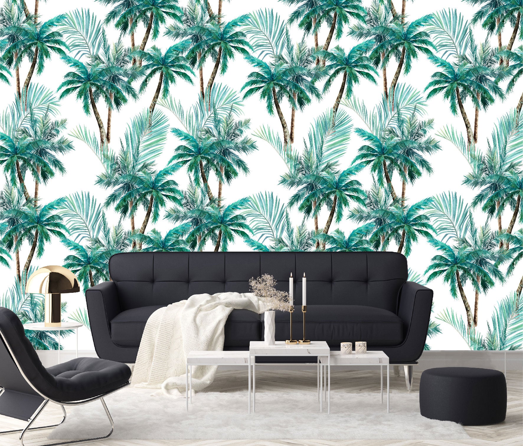 Mural Hojas con Palmeras Tropicales - MT117