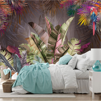 Mural Hojas Tropicales Coloridas  - MT437