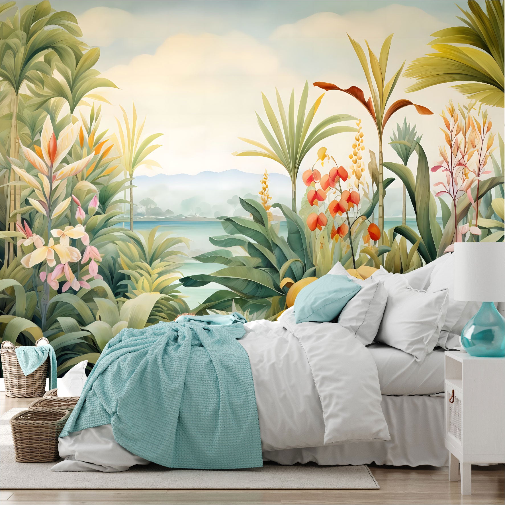 Mural Selva Tropical con flores exóticas- MT446