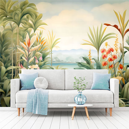 Mural Selva Tropical con flores exóticas- MT446