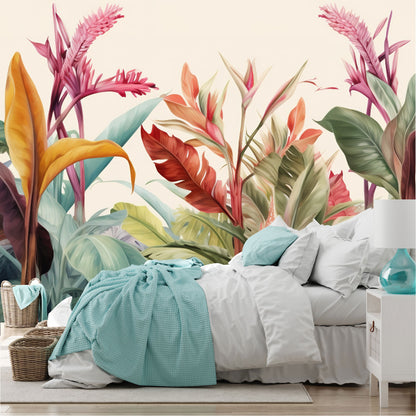 Mural Hojas Tropicales Coloridas - MT447