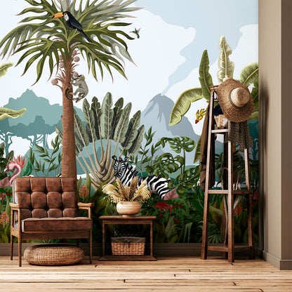Mural Selva Tropical con Animales - MT133