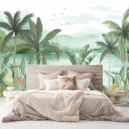 Mural Jungla Tropical Acuarelada - MT573