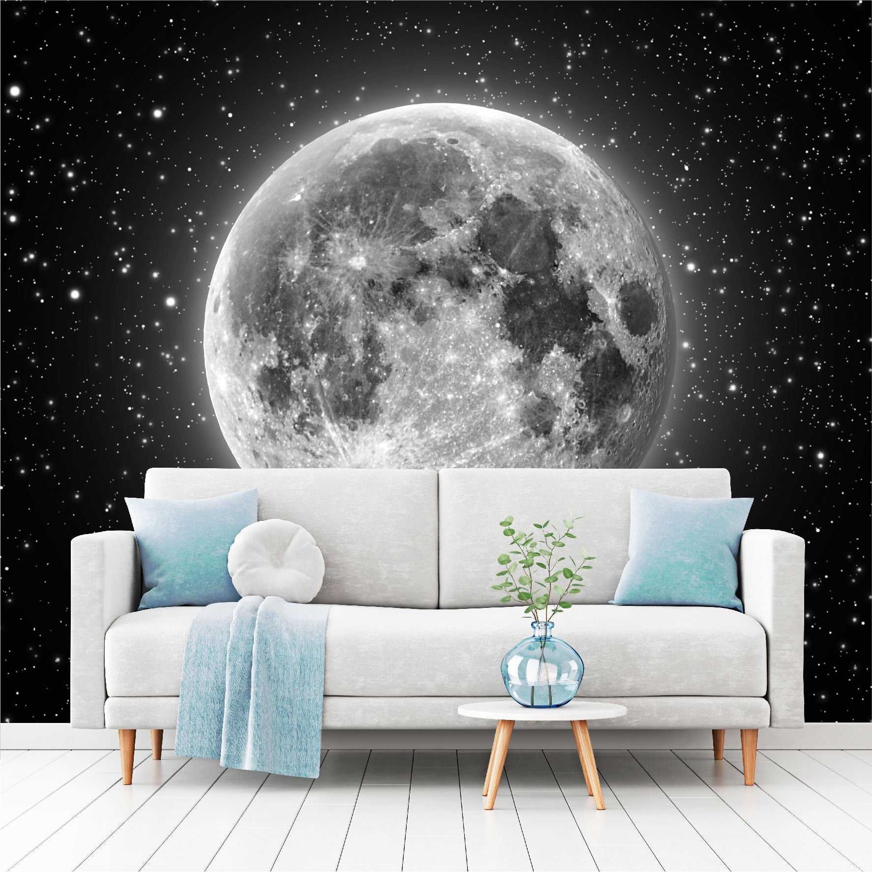 Fotomural Luna llena con estrellas - FM011