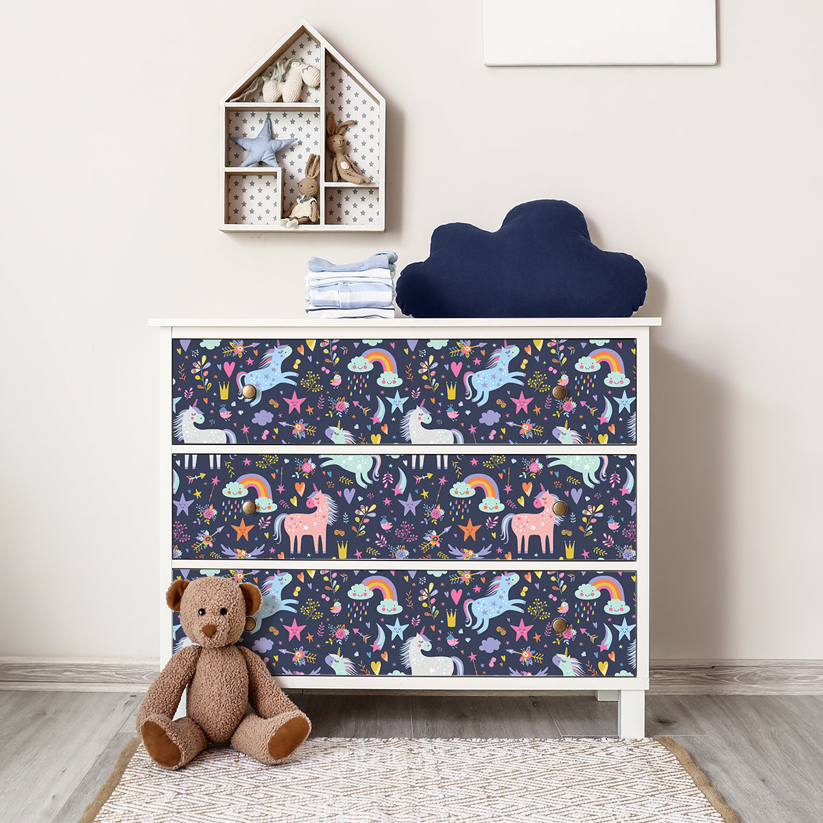 Vinilo para Muebles El Mundo de los Unicornio - MI055