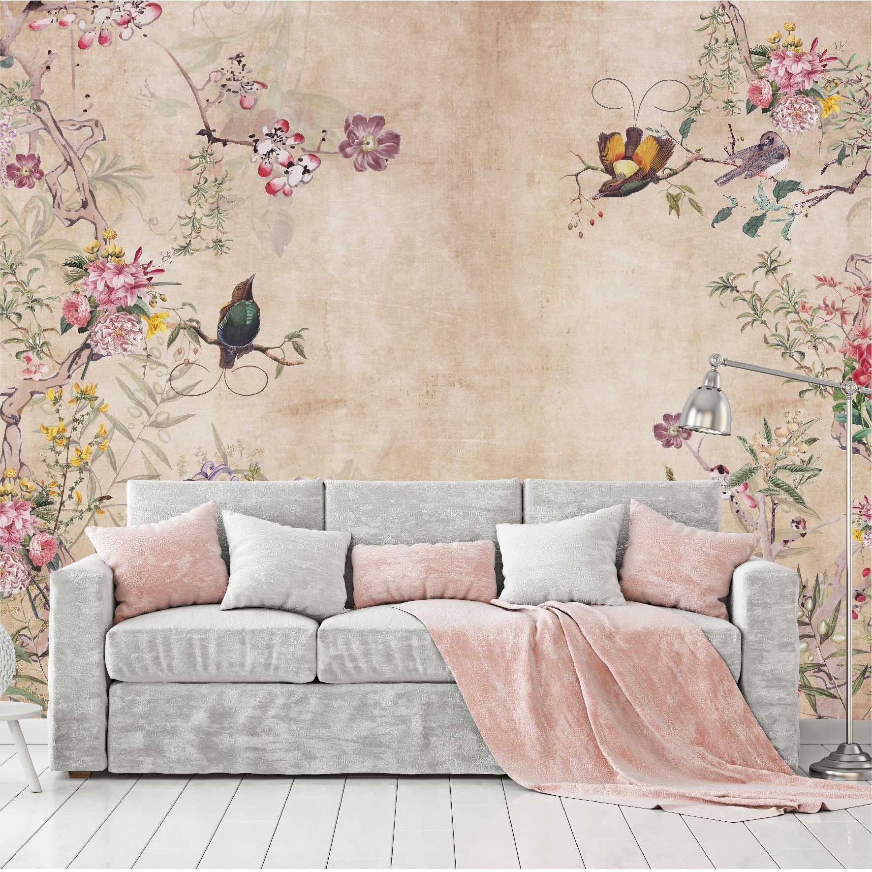 Mural Flores de Campo con fondo vintage - MT190