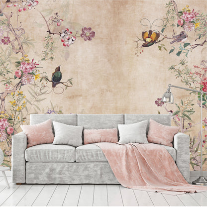 Mural Flores de Campo con fondo vintage - MT190
