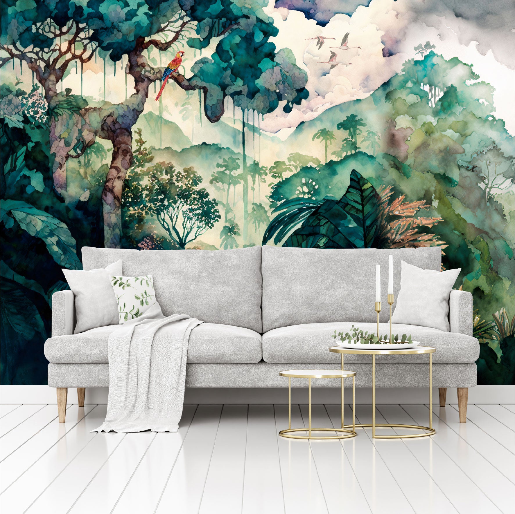 Mural Jungla Tropical Acuarelada - MT324