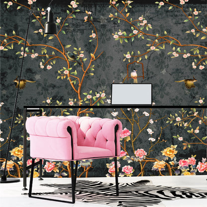 Mural Campestre Inglés Gris Oscuro - Negro - MT375