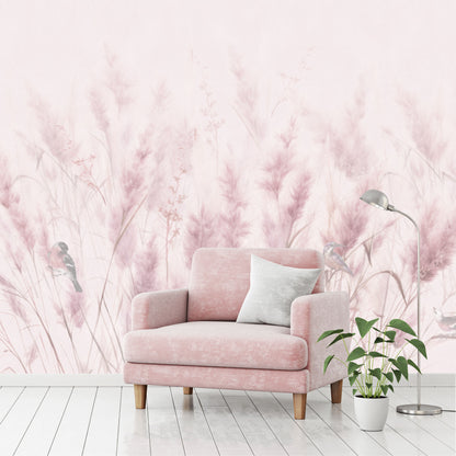 Mural Plumas Rosas - MT559