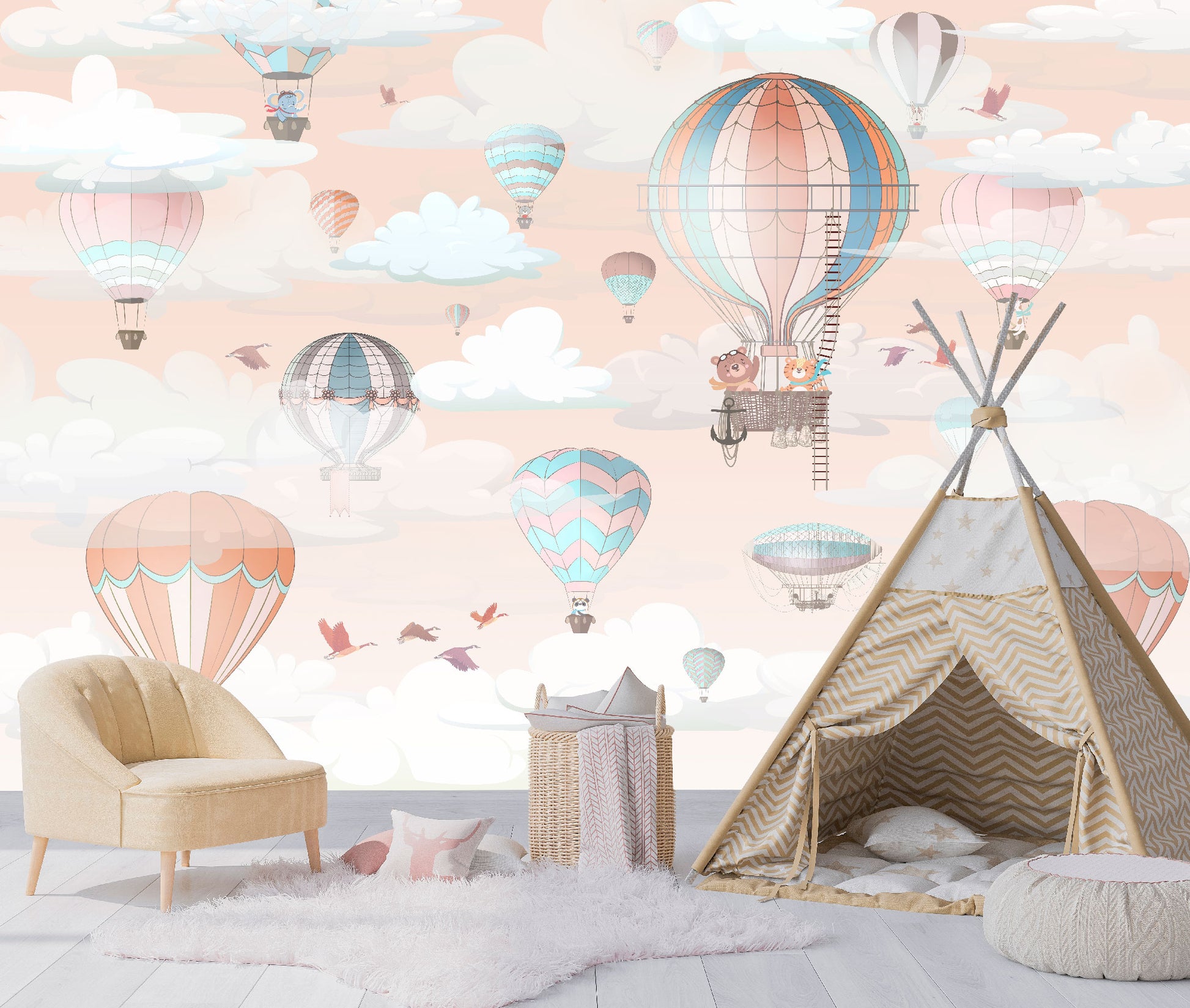 Mural Infantil Globos de Aire - MI054