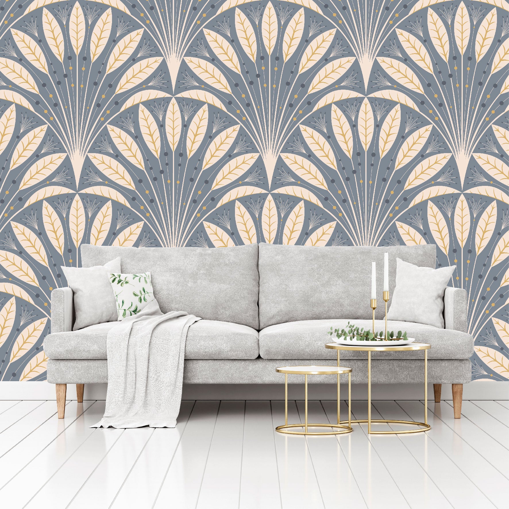Patrón Hojas Mágicas - MT554 - Gris, Marrón, Beige