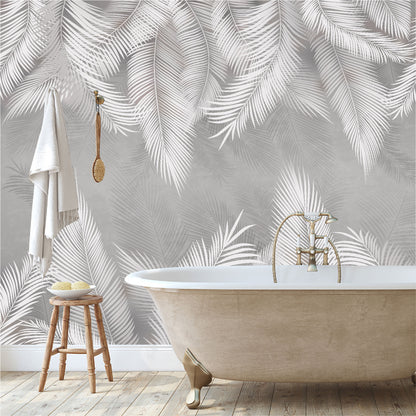 Mural Plumas Blancas y Grises - MT414