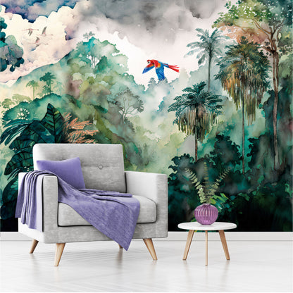Mural Jungla Tropical Acuarelada - MT324