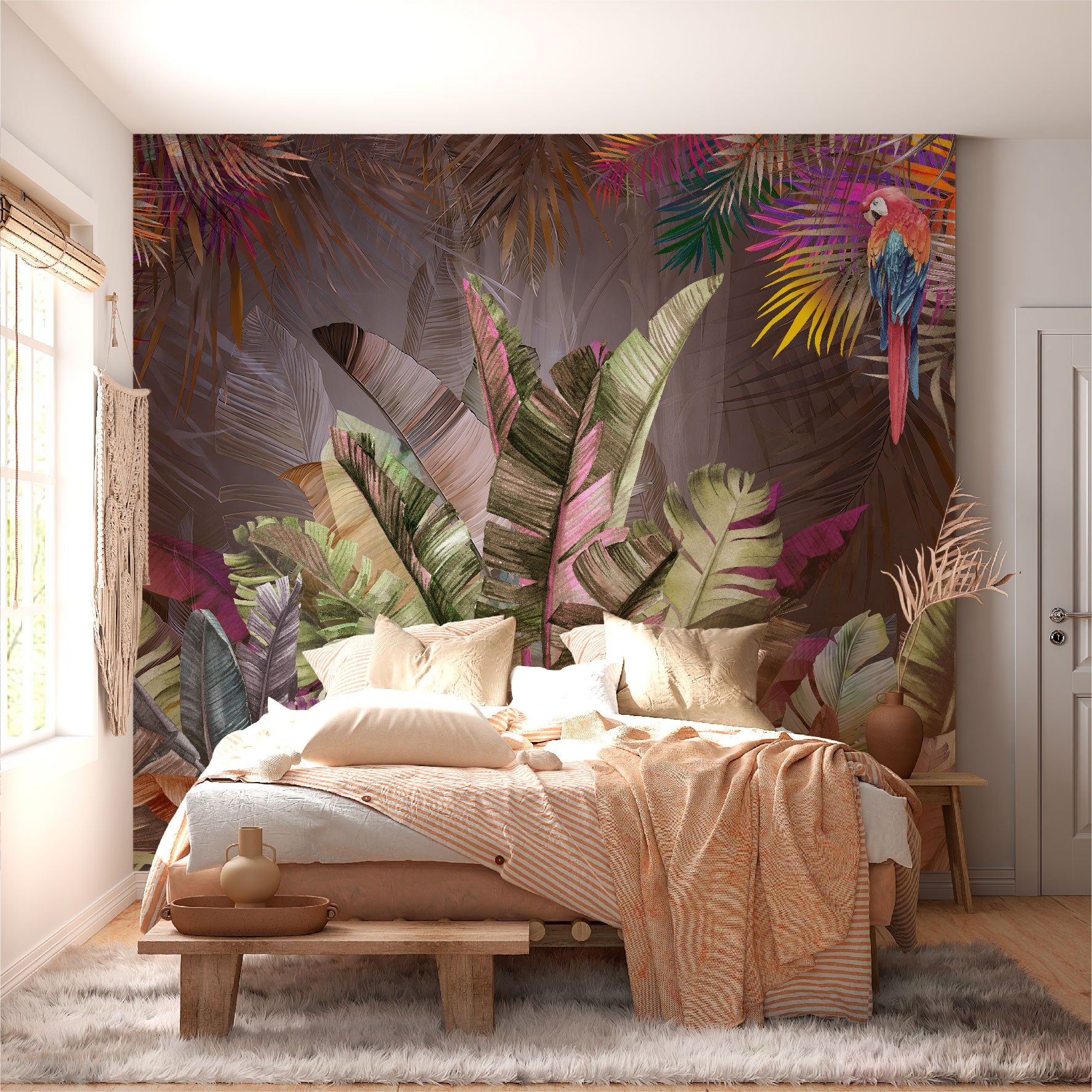 Mural Hojas Tropicales Coloridas  - MT437