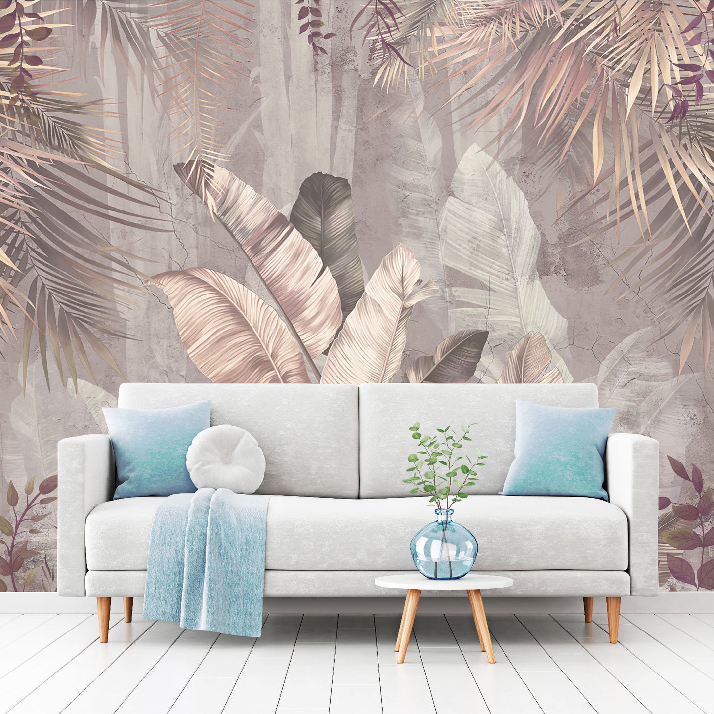Mural Hojas Tropicales Vintage - MT481
