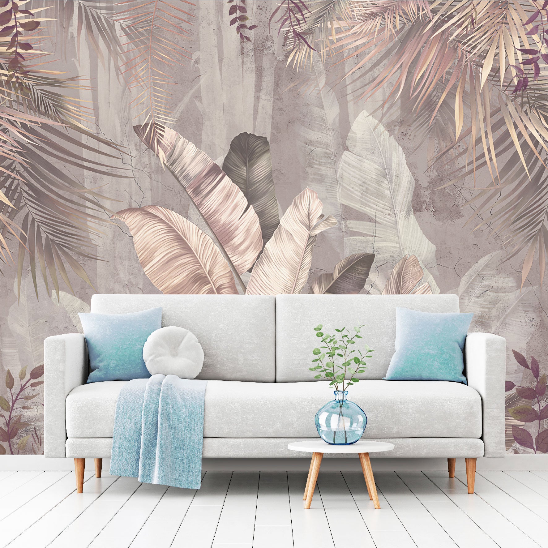 Mural Hojas Tropicales Vintage - MT481
