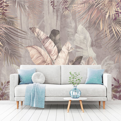 Mural Hojas Tropicales Vintage - MT481