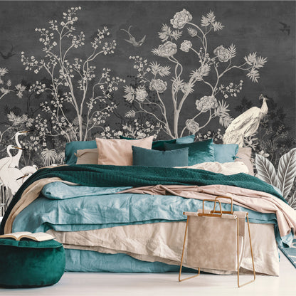 Mural Jardín Vintage con Fondo Oscuro - MT259