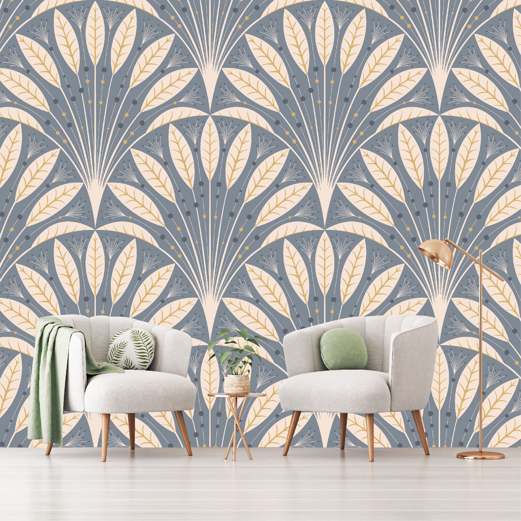 Patrón Hojas Mágicas - MT554 - Gris, Marrón, Beige