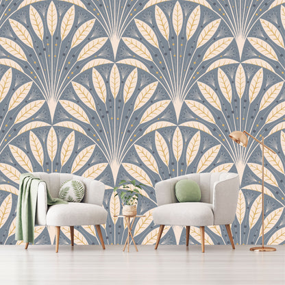 Patrón Hojas Mágicas - MT554 - Gris, Marrón, Beige