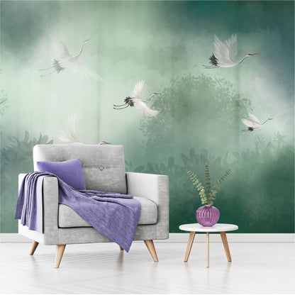 Mural Vuelo de Cigüeñas en el Bosque  - MT315