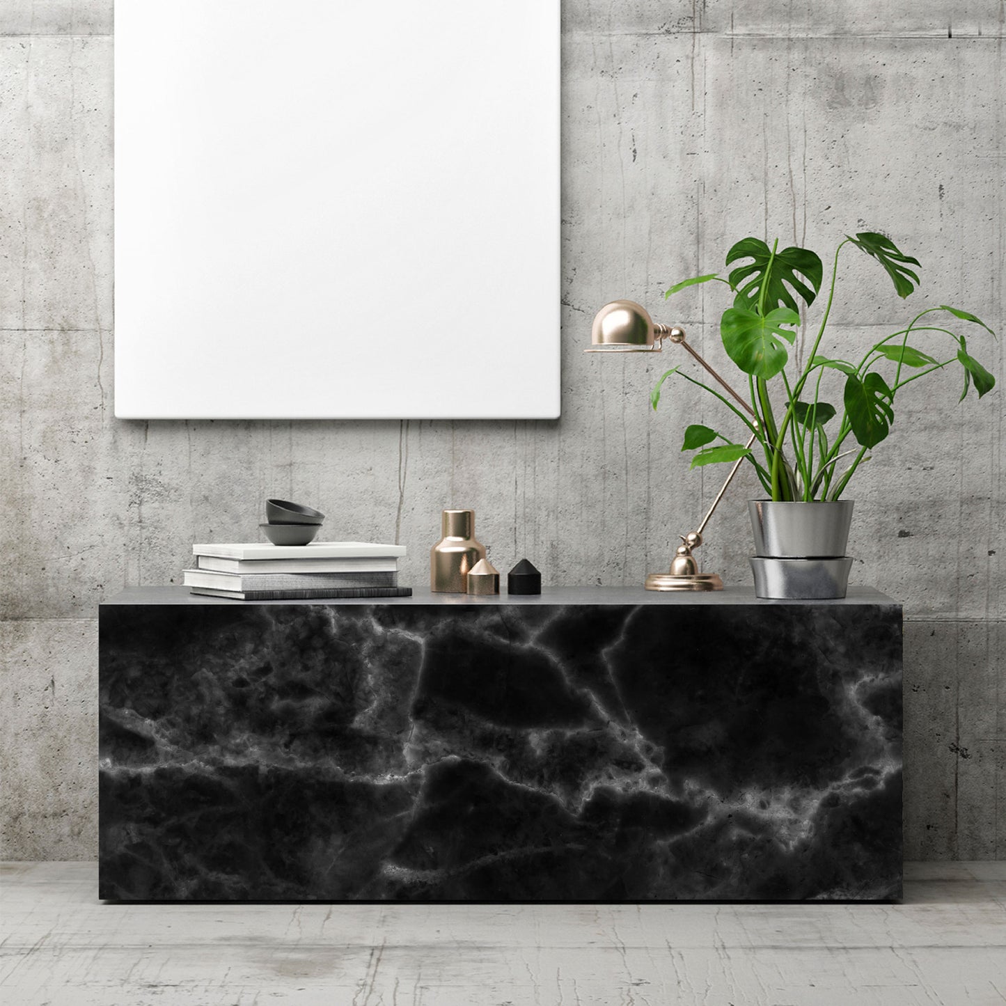 Vinilo Autoadhesivo Simil Marmol Negro - MM002