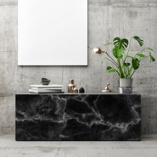 Vinilo Autoadhesivo Simil Marmol Negro - MM002