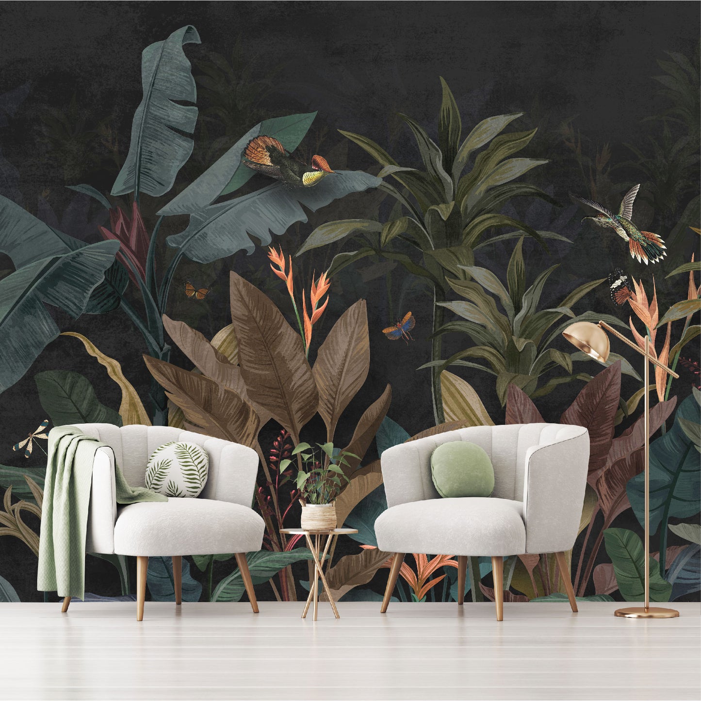 Mural Jungla Vintage Fondo Oscuro - MT250