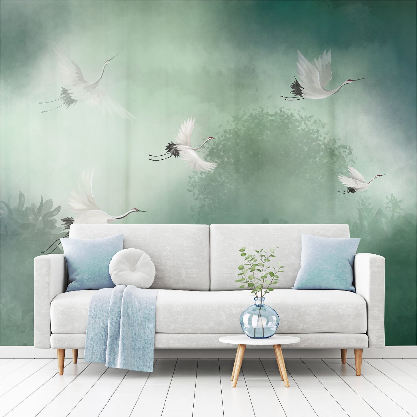 Mural Vuelo de Cigüeñas en el Bosque  - MT315