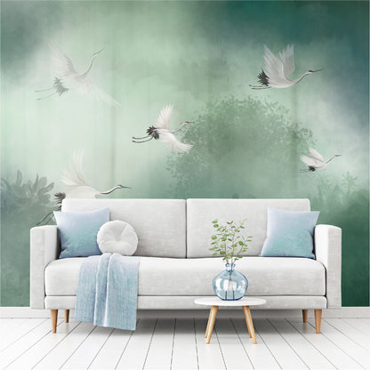 Mural Vuelo de Cigüeñas en el Bosque  - MT315