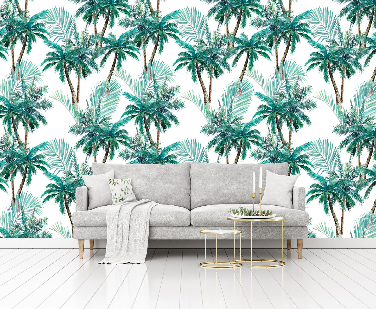 Mural Hojas con Palmeras Tropicales - MT117
