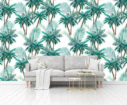 Mural Hojas con Palmeras Tropicales - MT117