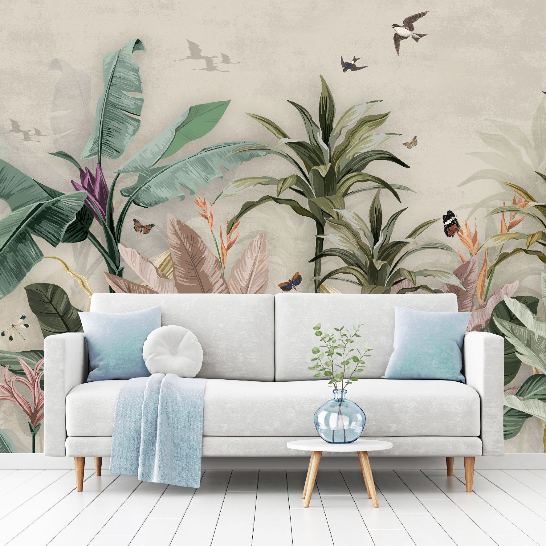Mural4 Jungla Vintage Fondo Claro - MT251