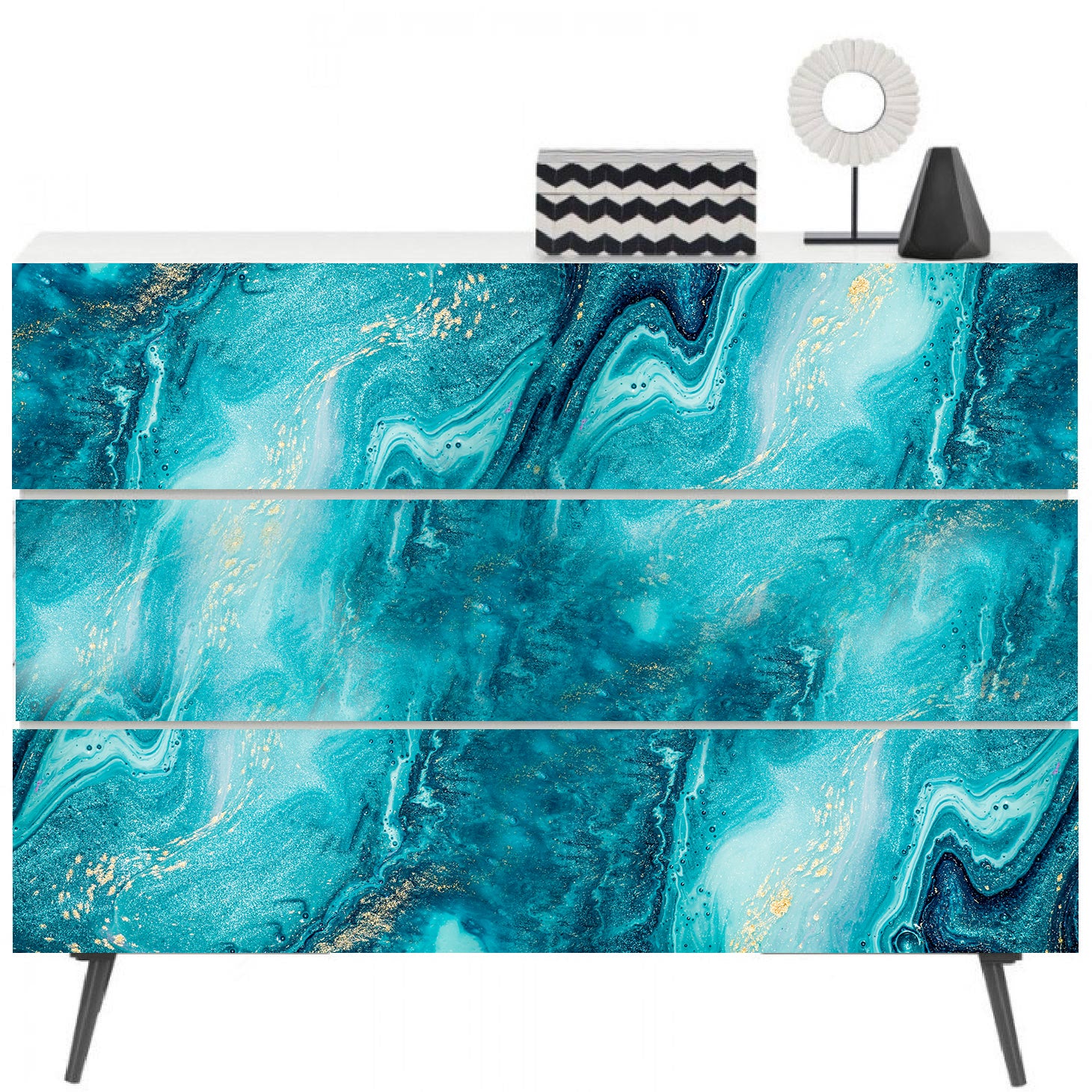 Vinilo Para Muebles Simil Marmol Turquesa - MM003