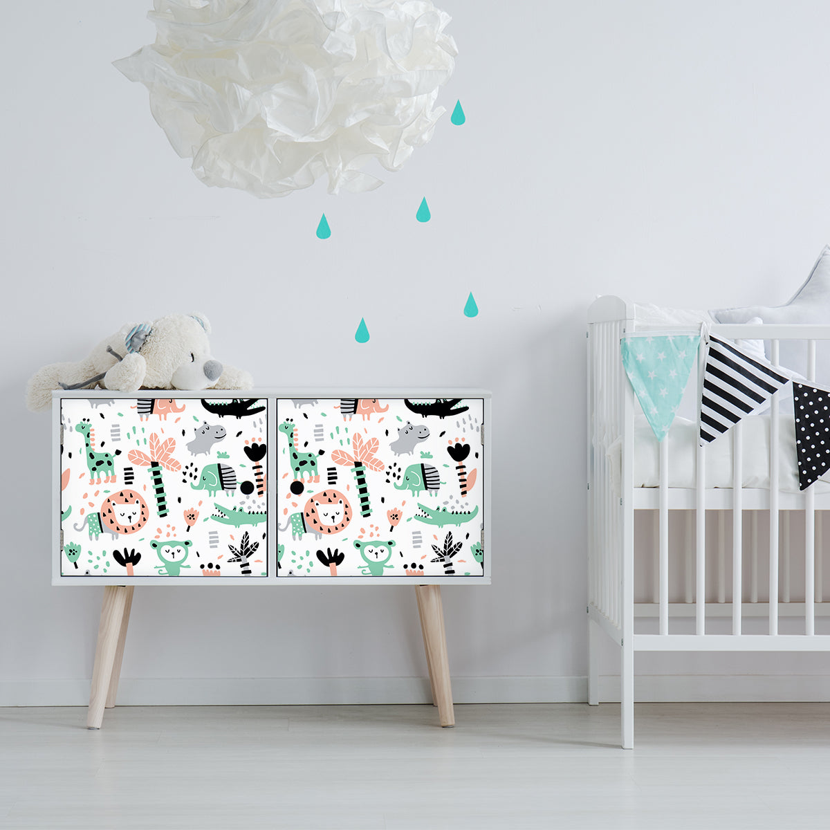 Vinilo para Muebles Animales y Palmeras - MI025
