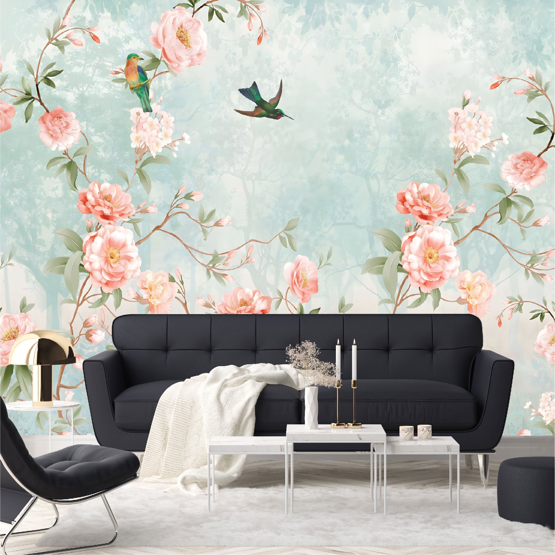 Mural enredadera de peonias - MT368