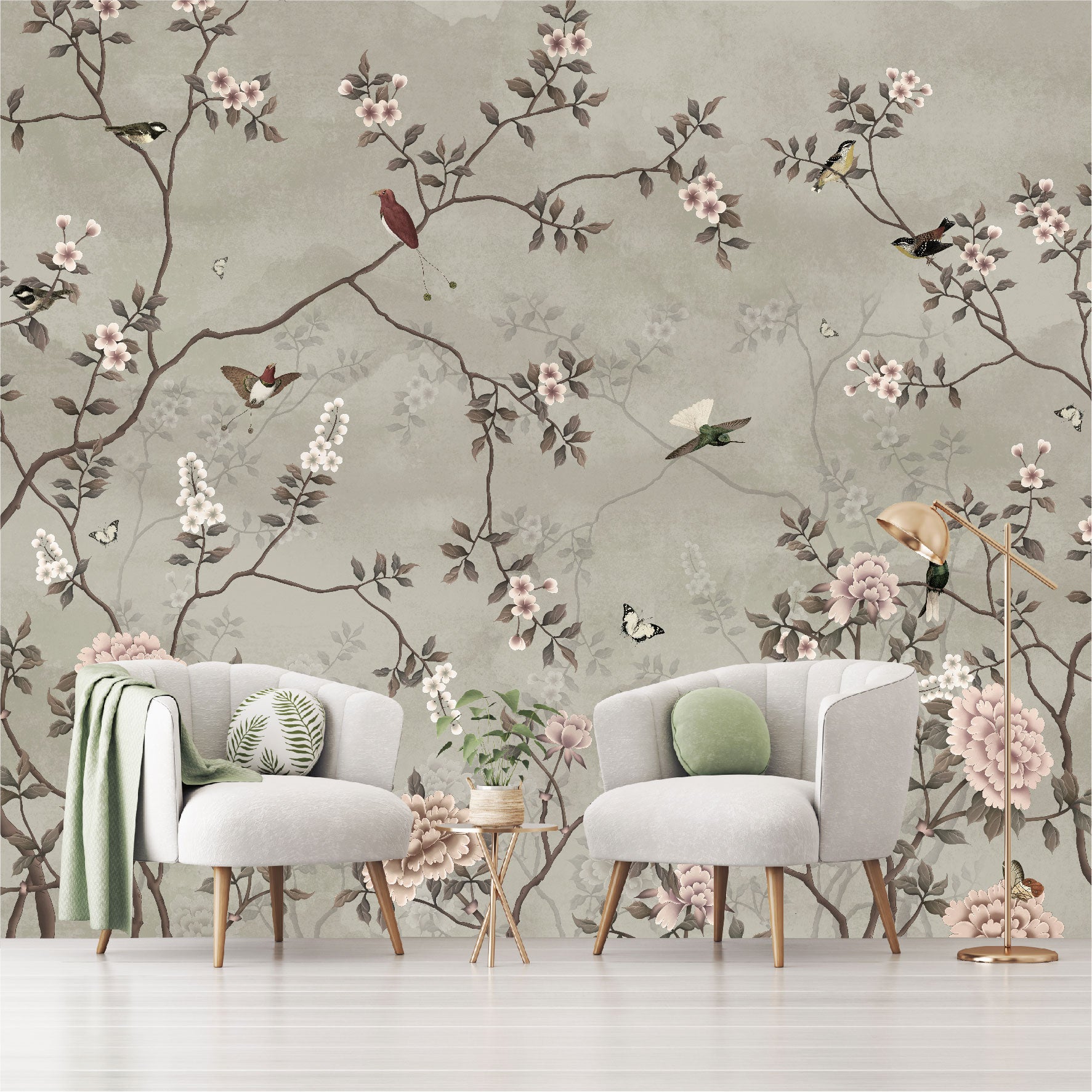 Mural Tropical Campestre Floral - MT309