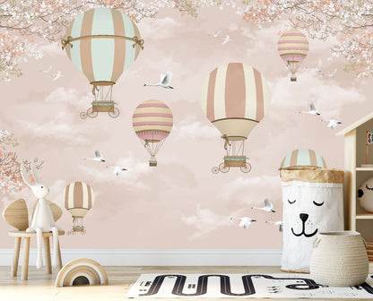 Mural Globos Rosas con Flores - MI015
