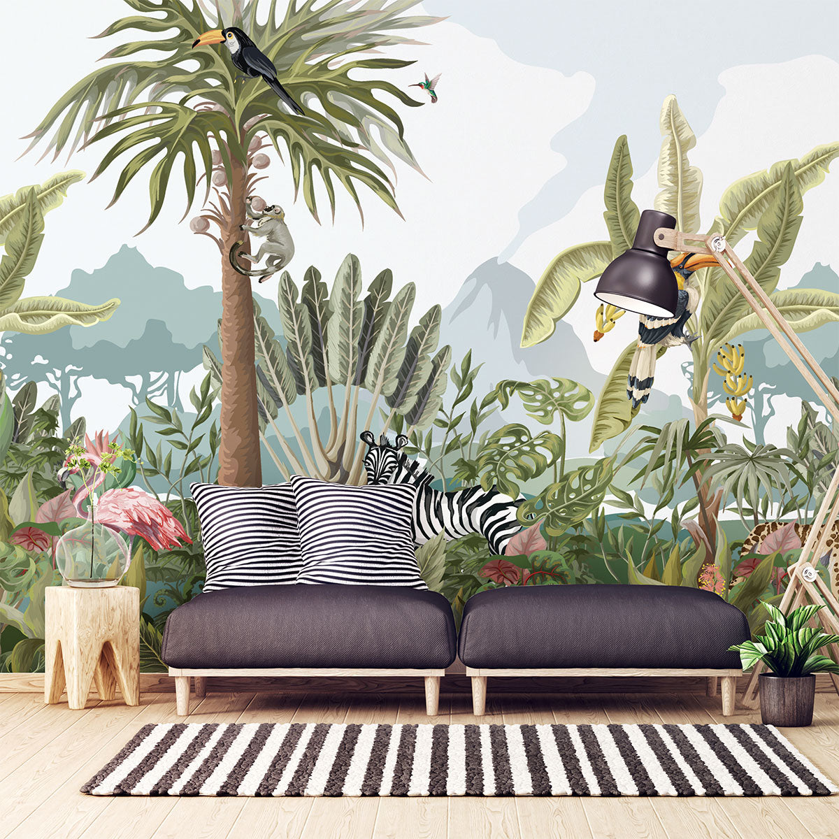 Mural Selva Tropical con Animales - MT133