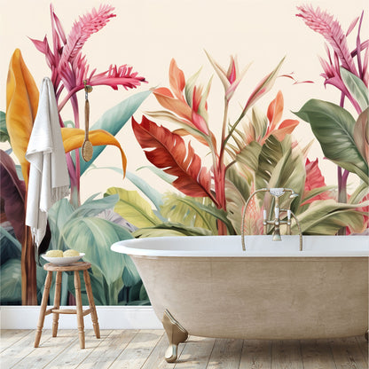 Mural Hojas Tropicales Coloridas - MT447