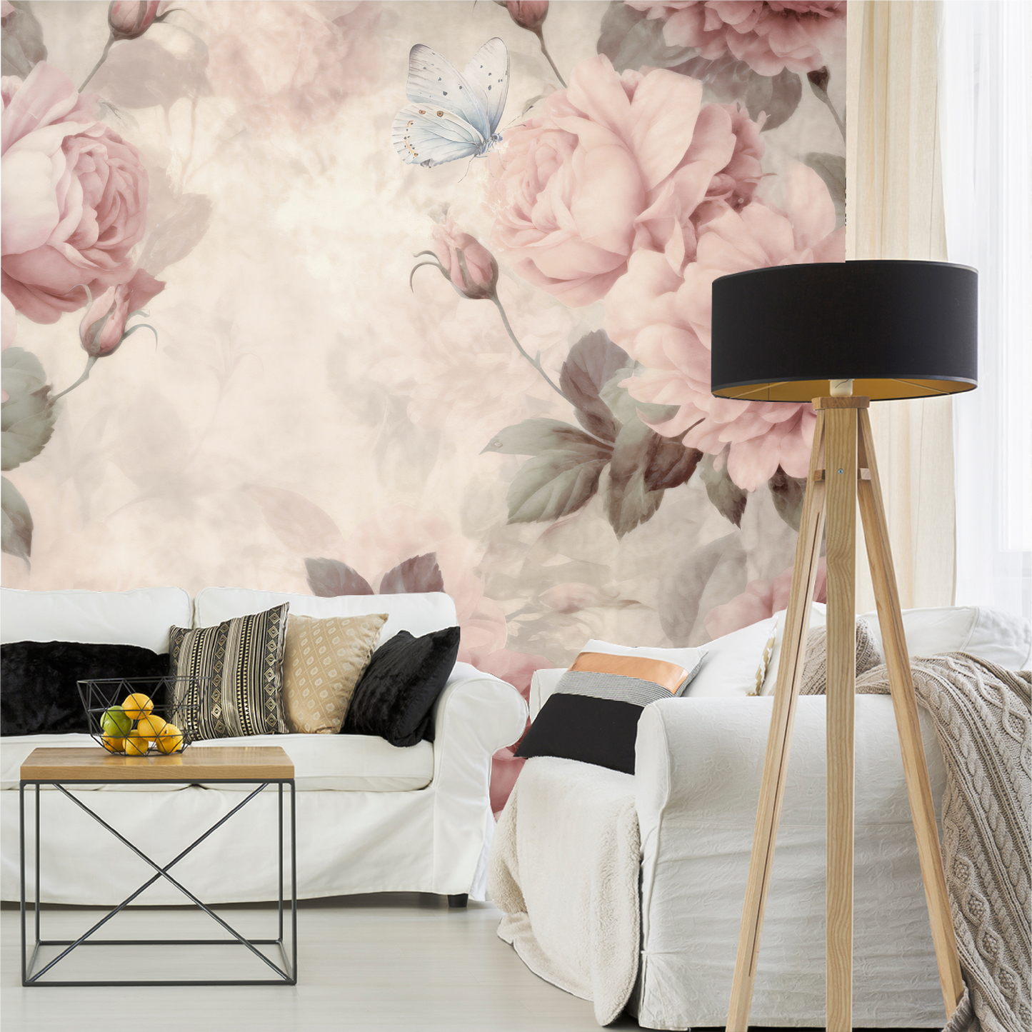 Mural Vintage Flores Peonias - MT412