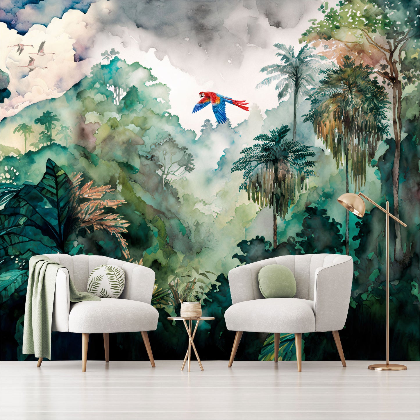 Mural Jungla Tropical Acuarelada - MT324