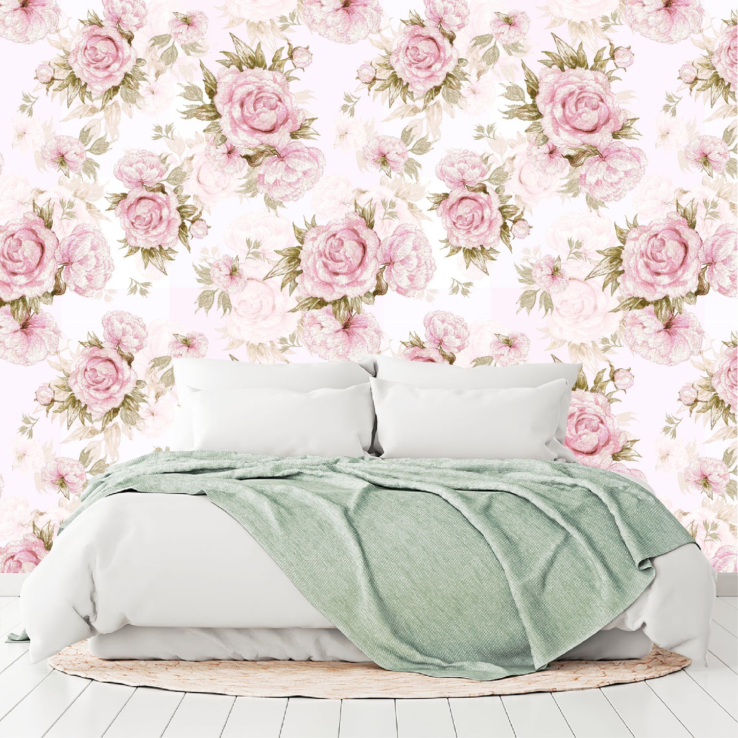 Vinilo Mate Tropical Flores Rosas 066