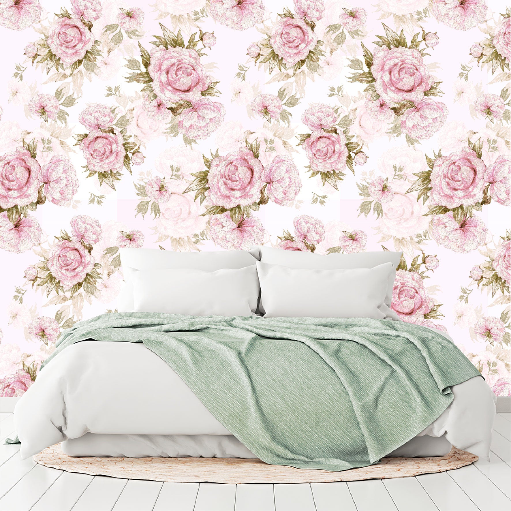 Vinilo Mate Tropical Flores Rosas 066