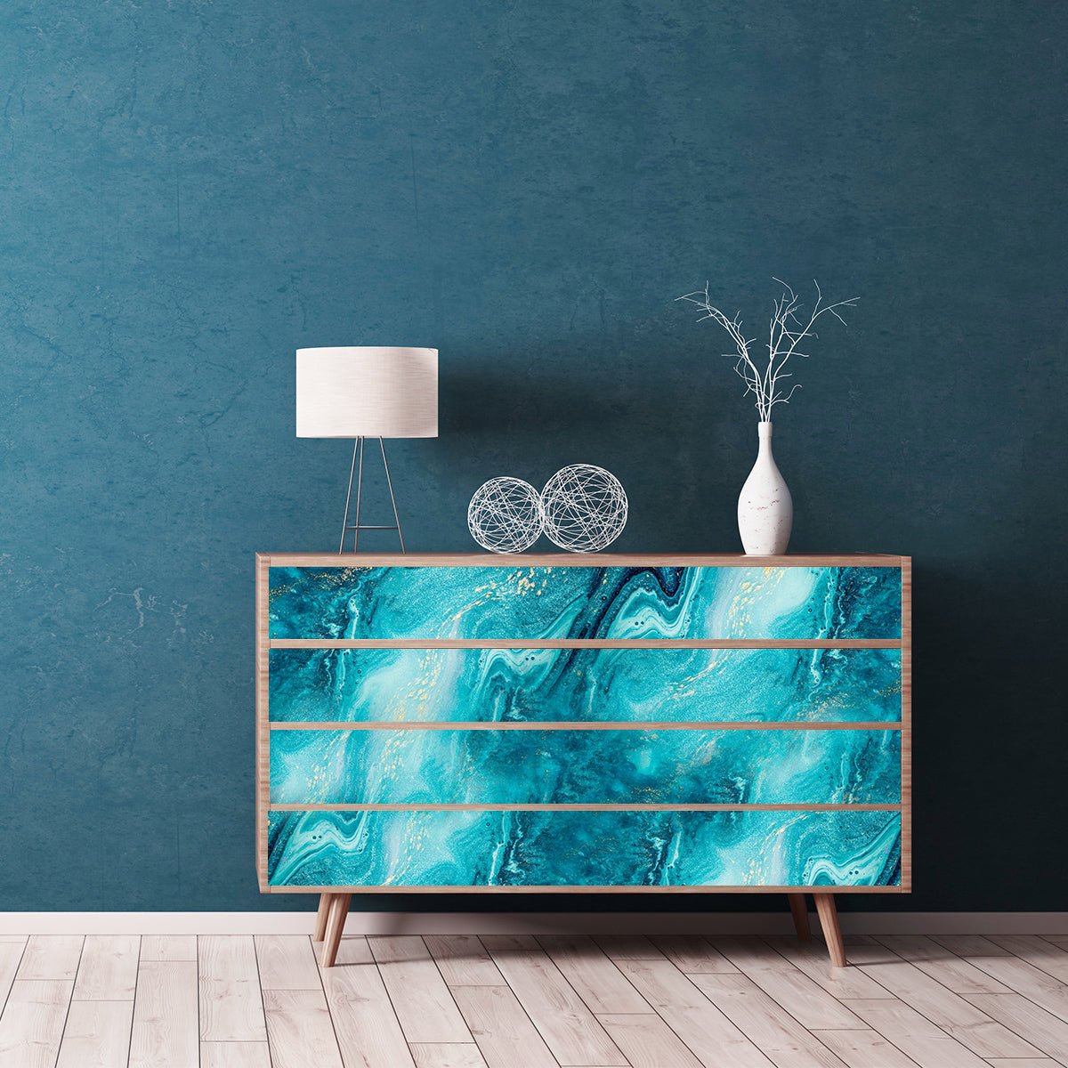 Vinilo Para Muebles Simil Marmol Turquesa - MM003