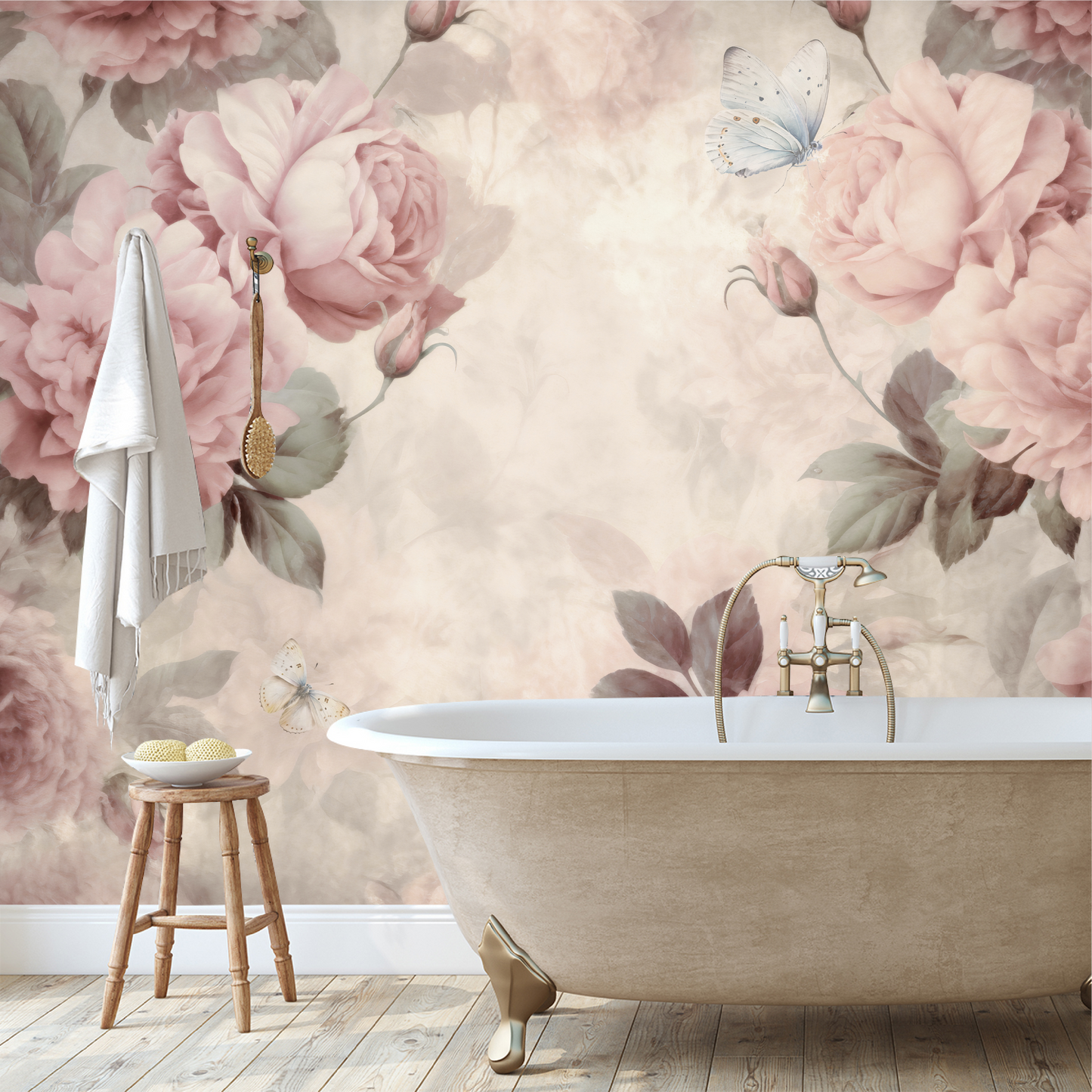 Mural Vintage Flores Peonias - MT412