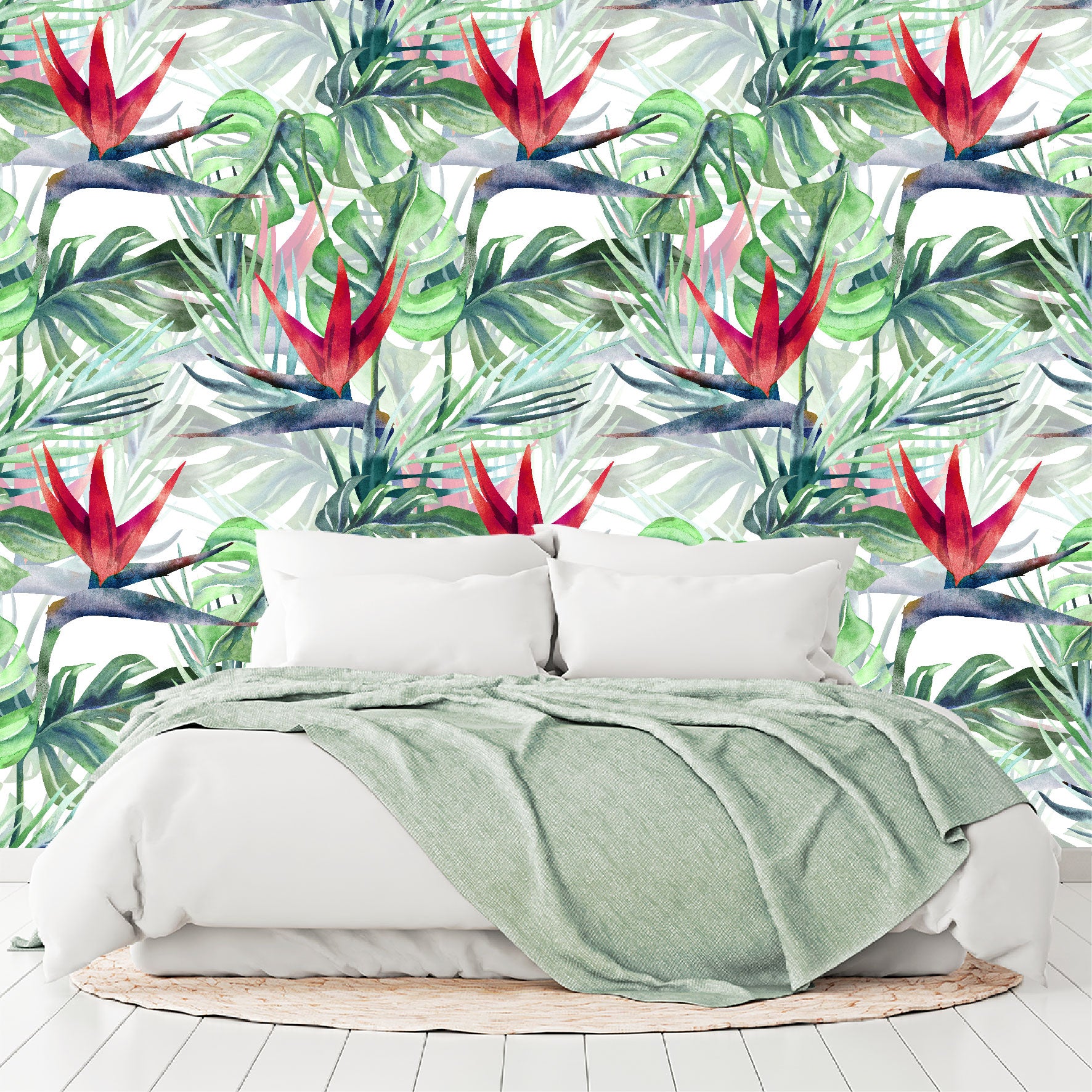 Vinilo Mate Tropical Flores rojas de Stritzia 081