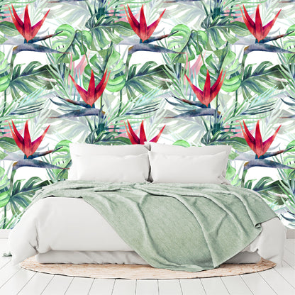 Vinilo Mate Tropical Flores rojas de Stritzia 081