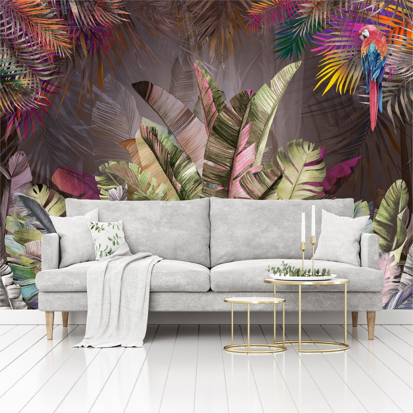 Mural Hojas Tropicales Coloridas  - MT437
